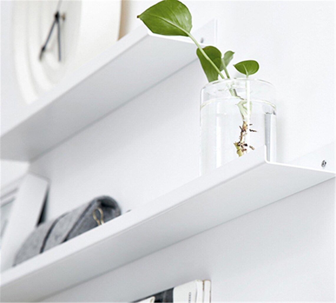 White Metal Wall Shelf Solid Wall Shelf Wall Partition Etsy