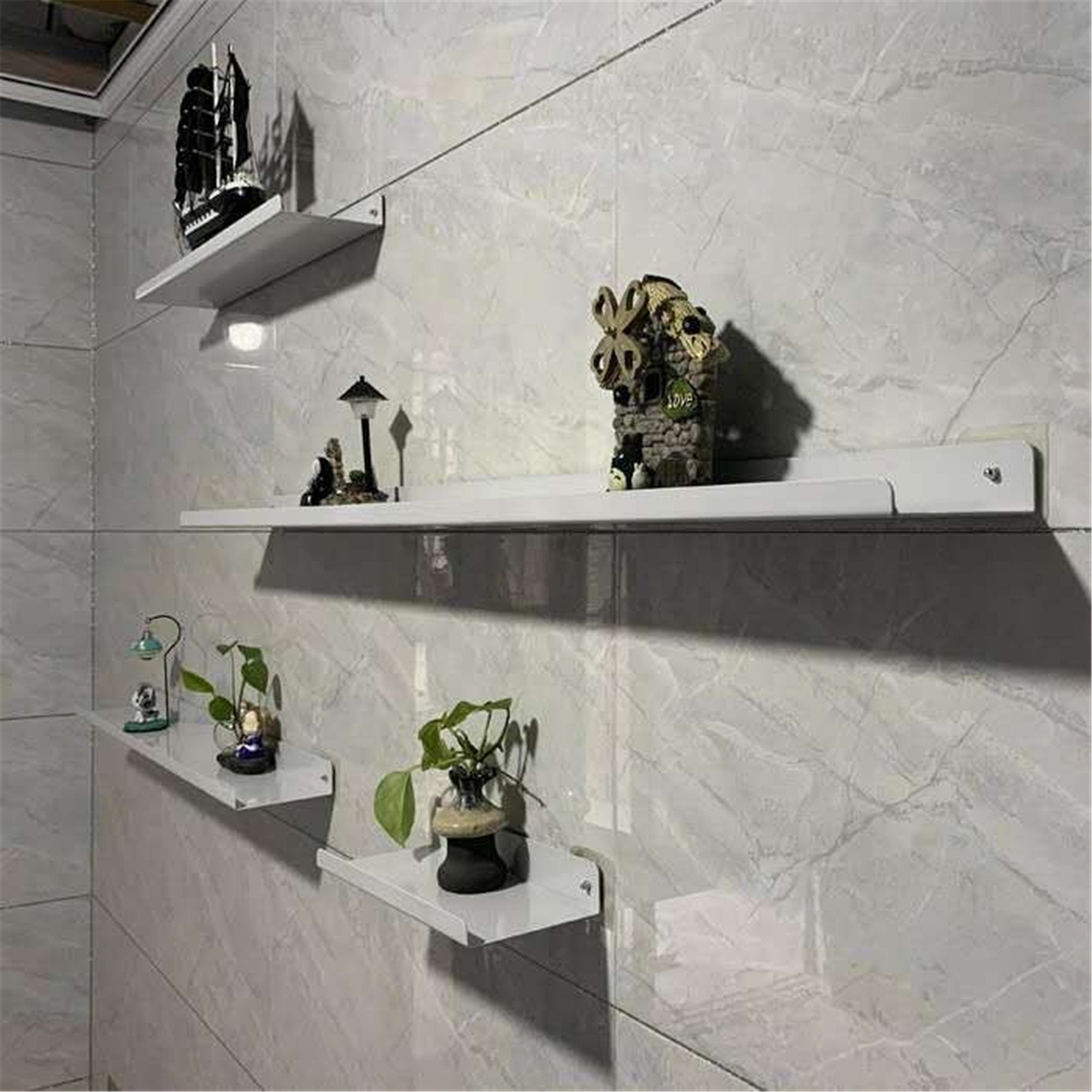 White Metal Wall Shelf Solid Wall Shelf Wall Partition Etsy