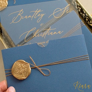 Acryl-Einladungen mit Umschlag, Acryl-Hochzeitseinladung, Benutzerdefinierte Klare Einladung, Acryl-Einladung quinceanera Bild 5
