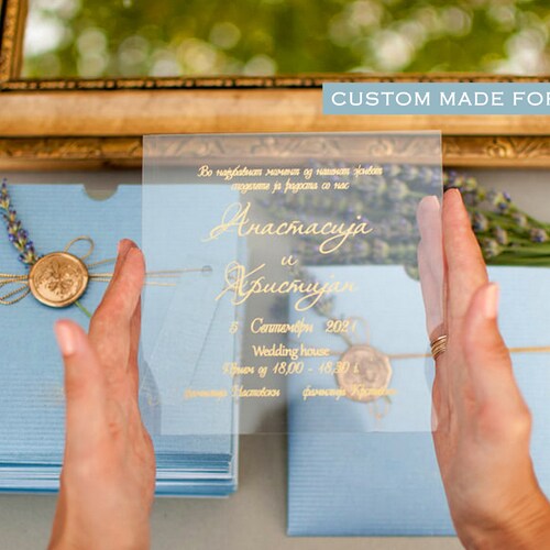 Babyshower Invitation Circle Acrylic Invitation Square Etsy