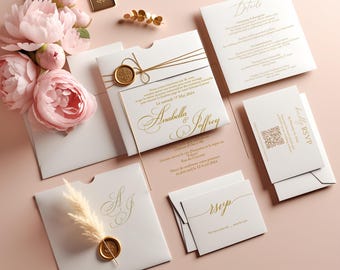 Acrylic Wedding Invitations Suite, Wedding Invites, Quinceanera Invitation, RSVP card