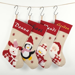 Personalized Christmas stocking - Custom Stockings With Names - Embroidered Family Christmas stockings For Fireplace Decoration