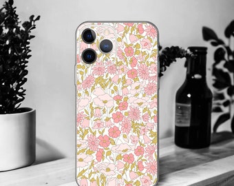 Liberty Poppy and Daisy T coque pour iPhone 15, 14, 13, 12, 11, X, XR, SE, 8, 7, 7+