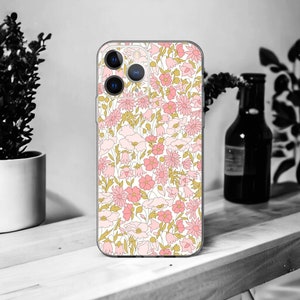Liberty Poppy en Daisy T zacht hoesje voor iPhone 16, 15, 14, 13, 12, 11, X, XR, SE, 8, 7