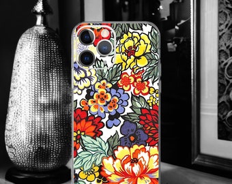 Royal Peony R coque pour iPhone 15, 14, 13, 12, 11, X, XR, SE, 8, 7, 7+