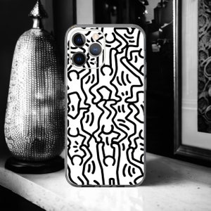 Keith haring N case for iPhone 15, 14, 13, 12, 11, X, XR, SE, 8, 7, 7+