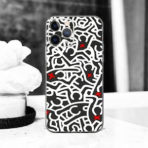 Keith haring C case for iPhone 15, 14, 13, 12, 11, X, XR, SE, 8, 7, 7+