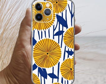 iPhone 17, 16, 15, 14, 13, 12, 11, 10, 8, SE case, Liberty Sunflower print