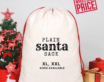 Santa Sack Large Cotton Christmas With Volkswagon VW Xmas Stocking Storage Bag 