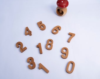 Wooden numbers counting set. 0 to 20 numbers for toddlers Montessori math activity numbers toy.