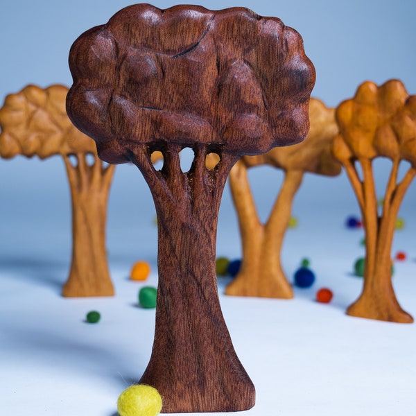 Waldorf style wooden BAOBAB tree. Made of Sapele exotic wood. Not painted.