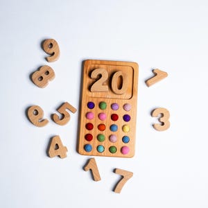 Montessori MATH set for numbers learning & counting. 20 frame.