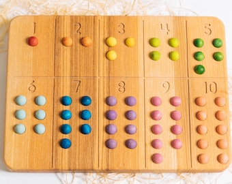 Juguete de matemáticas Montessori para contar y trazar números del al 10,  tablero de caras con varios accesorios