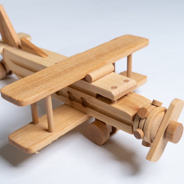 Handmade wooden plane toy