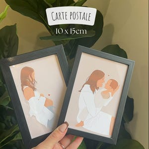 Portrait carte postale - DÉTAILLÉ - Illustration personnalisée