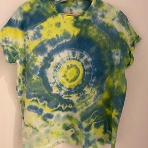 Ręcznie robiony, vintage&#39;owy, retro, tie-dye, damski t-shirt
