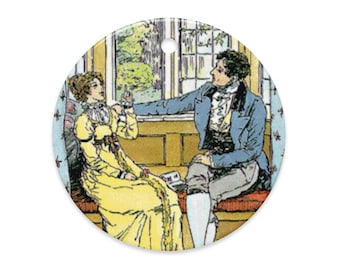 Elizabeth and Mr. Darcy- Pride and Prejudice ceramic ornament