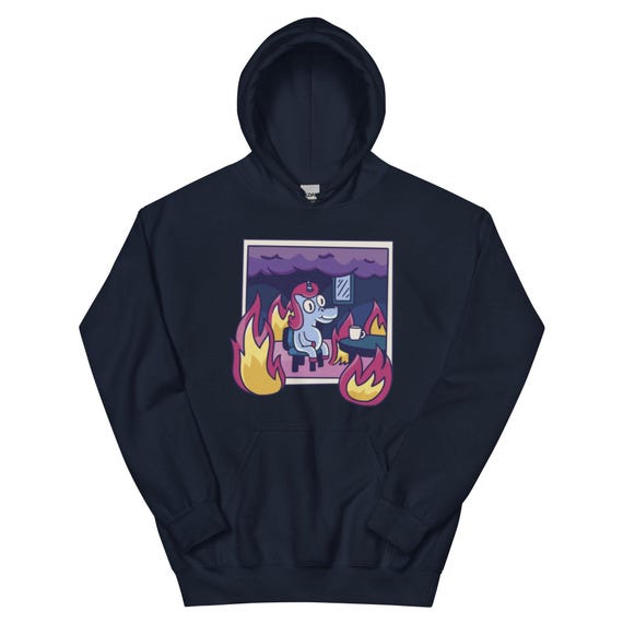 This is Fine Unicorn in Flames Hoodie Etsy Canada