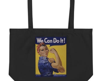 Rosie the Riveter organic tote bag