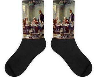 Writing of Declaration of Independence Socks