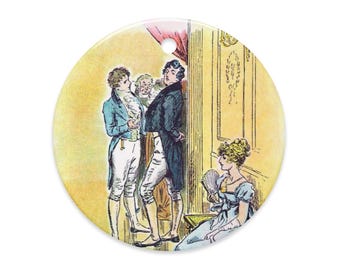 Mr. Darcy and Elizabeth Pride and Prejudice ceramic ornament