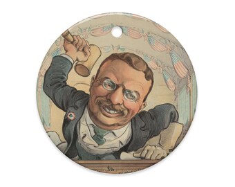 Trust Busting Theodore Roosevelt ceramic ornament