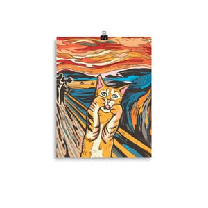 "Katzen Poster ""Der Schrei""."