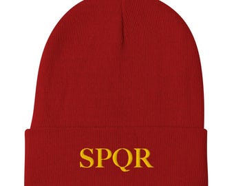 SPQR Embroidered Beanie