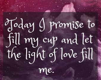 Daily Promise Cards Printable | Affirmation Cards Digital Download | Galaxy Theme Oracle Deck PDF