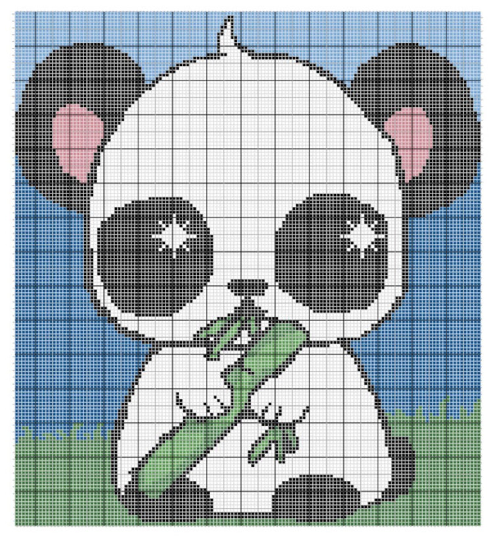 Crochet GRAPHGAN Panda Pattern With Written and Colour Block ...