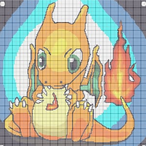 Crochet Baby Dragon Graph Pattern: C2C, Row by Row (PDF Download)