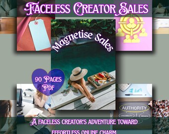 Faceless Content Strategy, funnel marketing guide, business digital workbook & planner guide for passive income