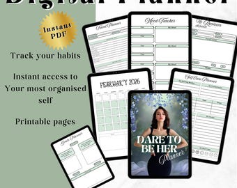 Digital Life Planner, Soft Girl journal, Glow up guide, Goal Setting | Habit Tracker