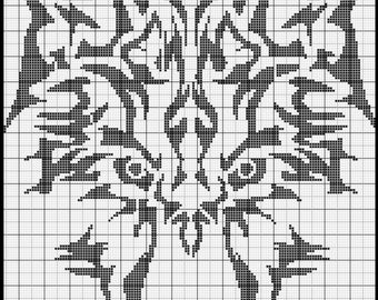 Crochet wolf graph pattern - Instant PDF access