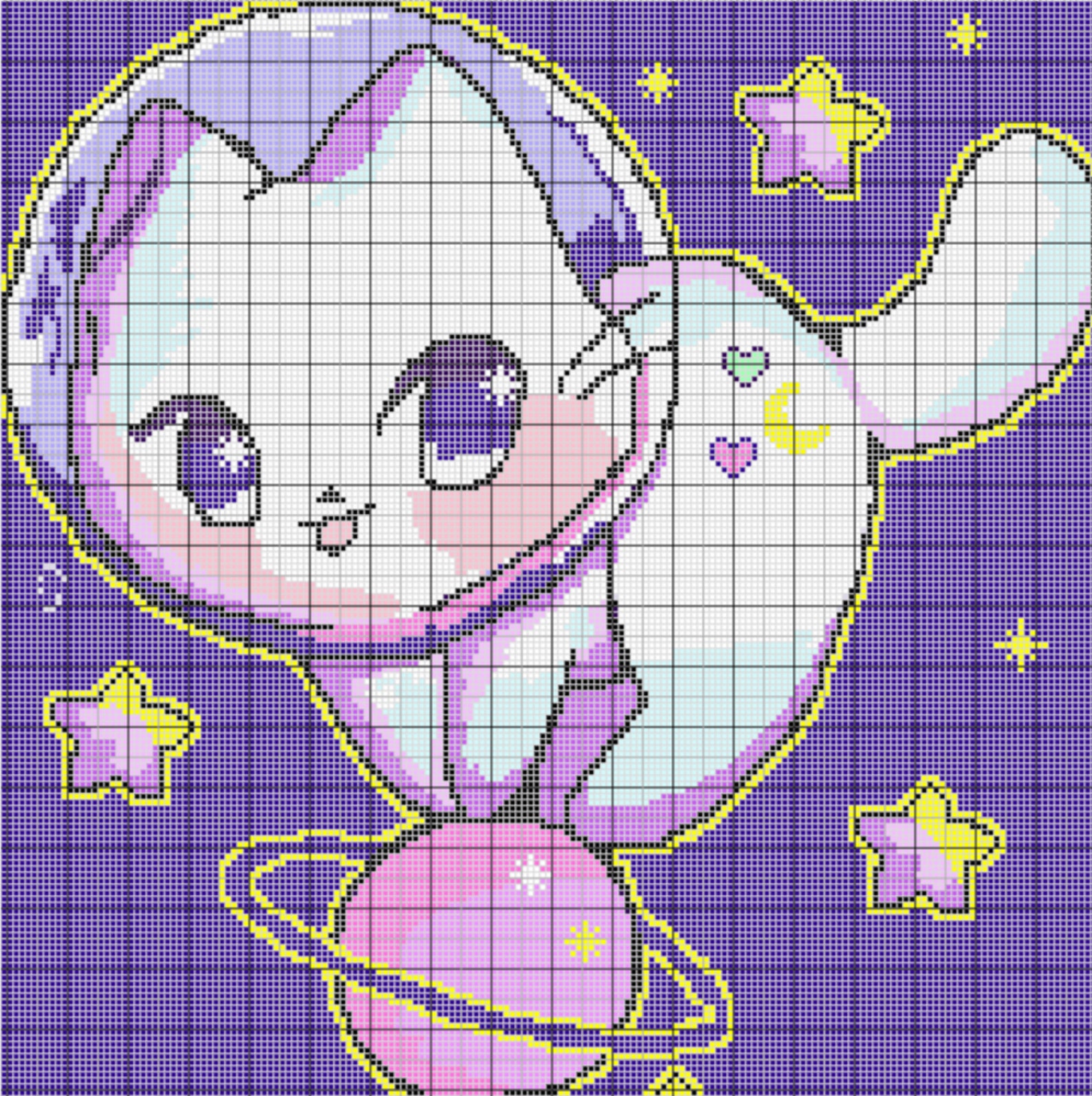 Crochet Graphgan, Astrokitty Graph With Written and Colour Block ...