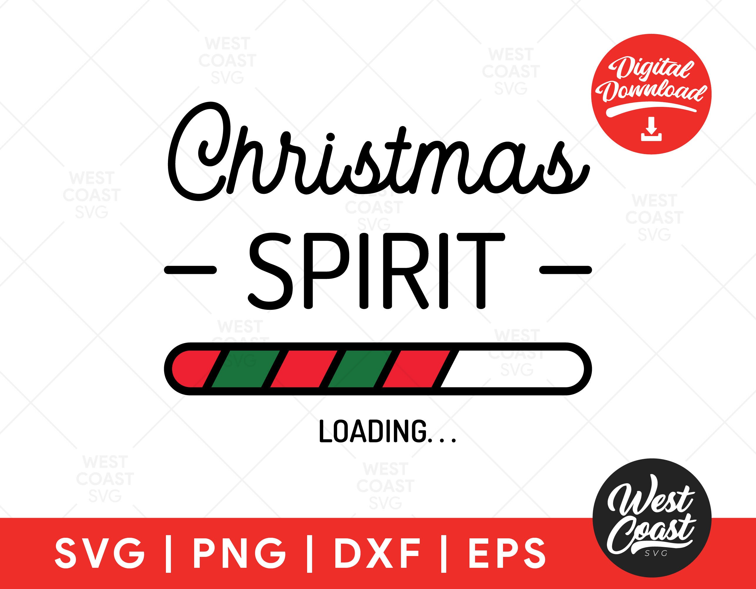 Christmas Spirit SVG DXF EPS Png Cut Files for Cutting | Etsy