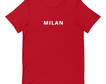 Short-sleeve Unisex T-shirt - MILAN White Text - Etsy