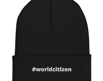 Cuffed Beanie - #worldcitizen