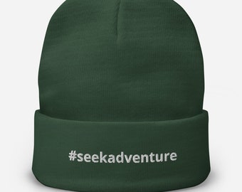 Embroidered Beanie - #seekadventure