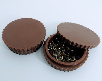 Peanut Butter Cup Pill Container, Chocolate Pill Box, Pill Case
