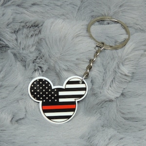 Mickey Resin Keychain - Thin Line : Red