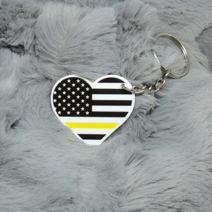Heart Resin Keychain - Thin Line : Yellow