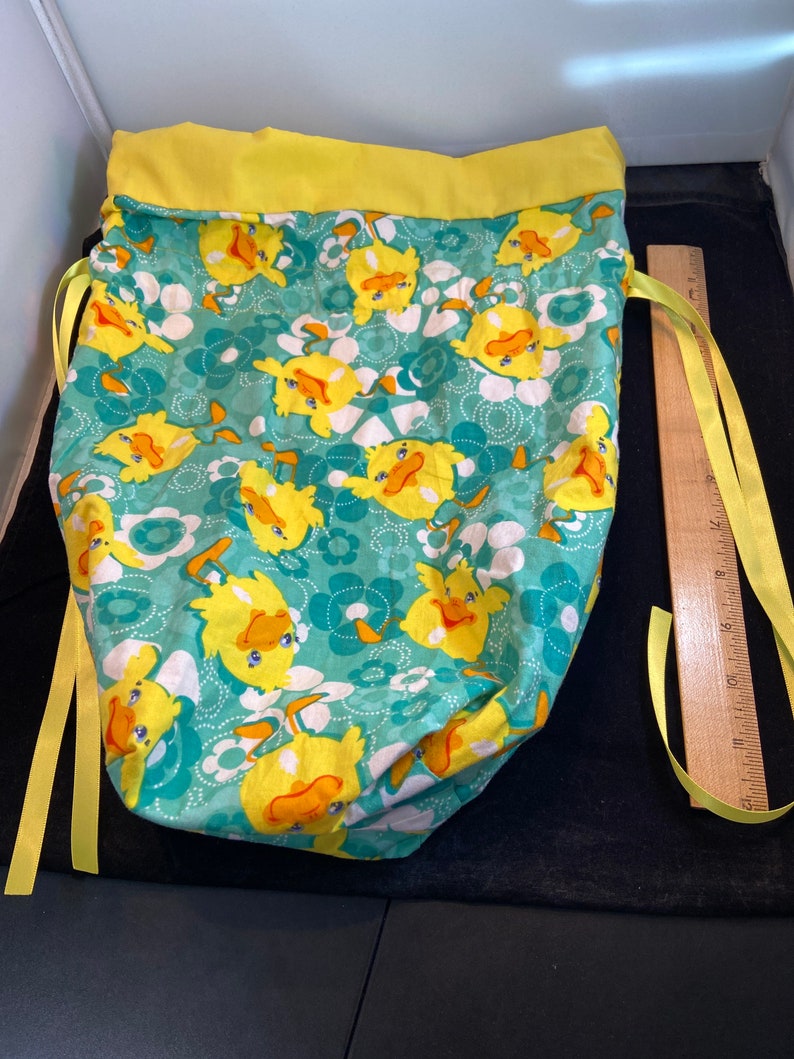 Ducky Fabric Lined Reusable Washable Fabric Gift Bag