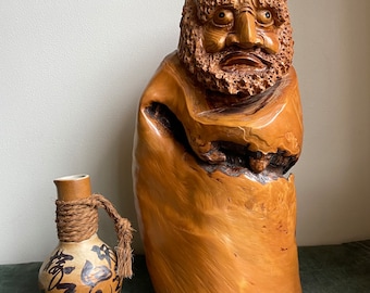 FANTASTIC 16 inch Bodhidharma Figure hand-carved out of natural wood Burl, Buddhism, Buddhist, Shaolin Monk, kungfu, Damo, Daruma,