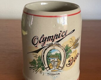 Vintage Olympia Beer 12 ounce Stoneware Mug- Rare- Breweriana- Washington State Brewery Rainier Northwest Seattle