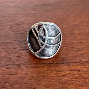 Abstract Modernist Sterling Silver Statement  Ring size 6 - leaf, wind, river motif.
