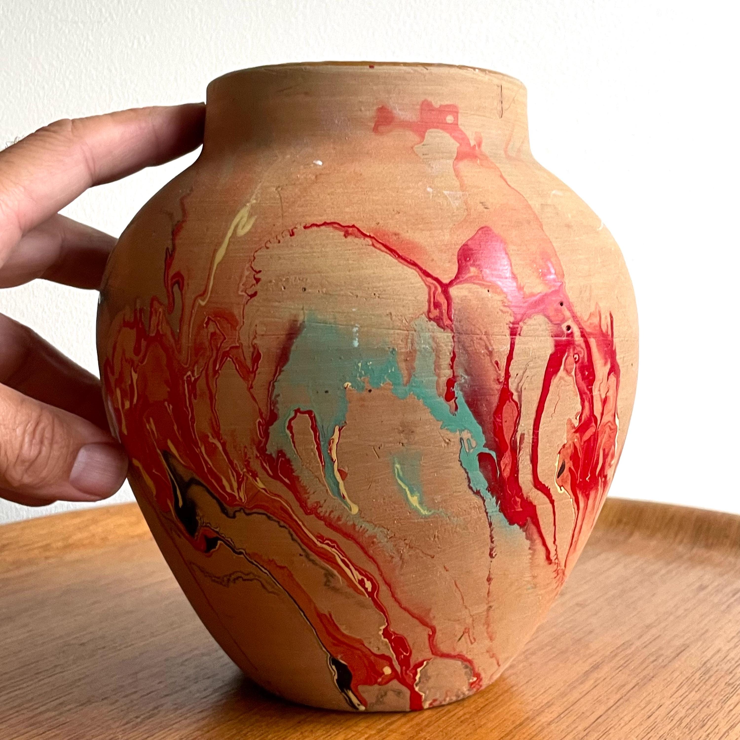 ヴィンテージ USA製 NEMADJI POTTERYネマジポッタリー VINTAGE】Nemadji Pottery Flower Base ”Made In USA