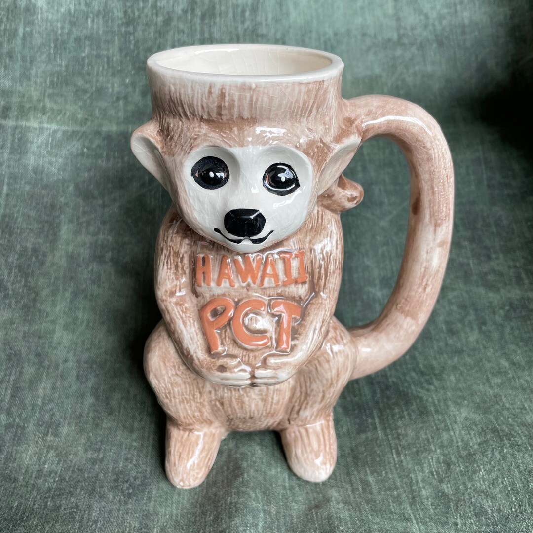 RARE 1960s PCT Hawaii Monkey Tiki Mug, Pearl City Tavern 19361993 Surf