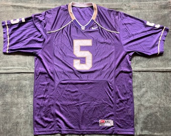 U of W Huskies University of Washington Nike Team Football Jersey number 5 , Purple with satin patch logo. Seattle, Husky, Dawgs Men’s XXL