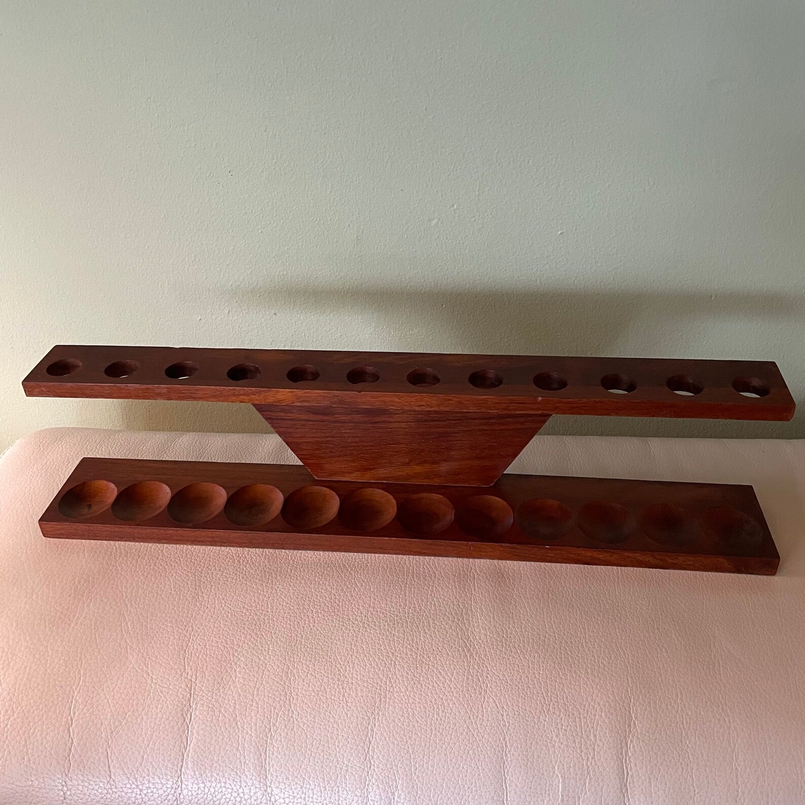 Mid Century Walnut Pipe Stand 12 pipe holder Vintage Etsy